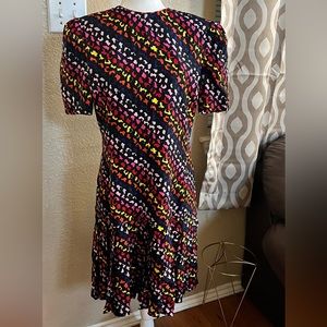 David Hayes vintage silk drop waist pleated hem dress